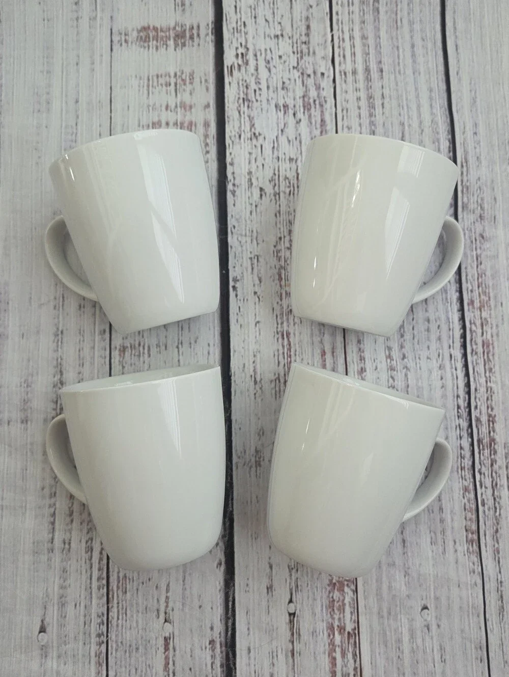 Pampered Chef Simple Additions Coffee Mugs Set of 2 Porcelain White 3079
